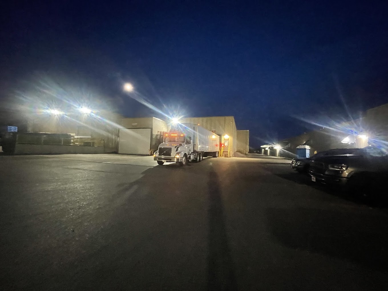 Spinic shipping docks at night